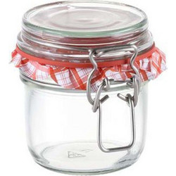 Βάζο Αποθήκευσης Della Casa 895141 Φ7x9cm 200ml Clear-Red Tescoma Γυαλί