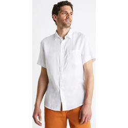 Celio Ανδρικό Πουκάμισο Κοντομάνικο Λινό BAMACAR White