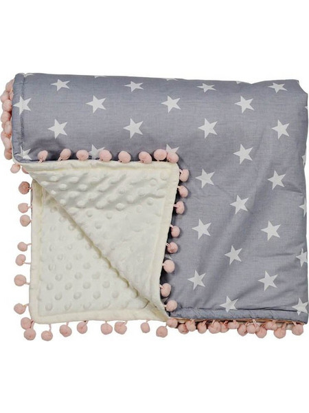Bebe Stars Pom-Pom Stars 3073 Κουβέρτα Αγκαλιάς Fleece 90x100 Γκρι