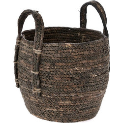 Kαλάθι Ψάθινο Βαθύ 24 Χ 23 - cm Καφέ OEM Καφέ