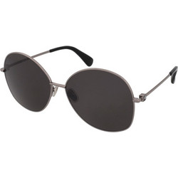 Max Mara MM0034 08A Γυναικεία Γυαλιά Ηλίου Στρογγυλά Μεταλλικά Ασημί με Γκρι Polarized Φακό