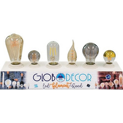 GloboStar 99800 Stand Δειγματισμού Λαμπτήρων LED με 3 x E14 & 3 x E27 Ντουί με Καλώδιο 1,3 Μέτρα Διακόπτη On / Off GloboDecor