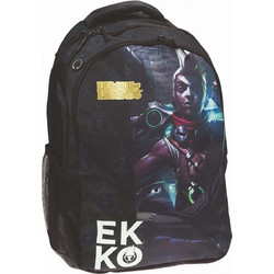 Gim League Of Legends Ekko 22 Σχολική Τσάντα Πλάτης Δημοτικού Μαύρη 345-05031