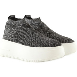 DKNY Γυναικεία Sneakers Flatforms Μποτάκια με Κάλτσα Ανθρακί K2147038-SIB