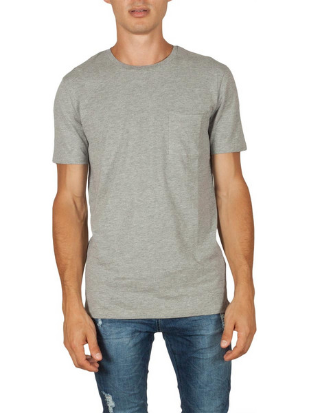 Minimum Nowa ανδρικό t-shirt γκρι μελανζέ με τσέπη 143310248-gr