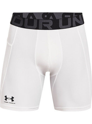 Under Armour HeatGear Compression Ανδρικό Κολάν Σορτς Λευκό 1361596-100