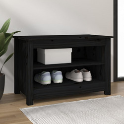 vidaXL Παπουτσοθήκη Ξύλινη Μαύρη Μ70xΠ38xΥ45.5cm 813773