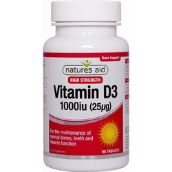 Natures Aid Vitamin D3 25μg 1000iu 90 Ταμπλέτες