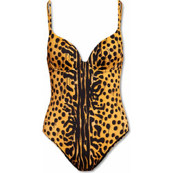 Dsquared2 Ολόσωμο Μαγιό με Ενίσχυση Animal Print Καφέ D6BUA3200-260