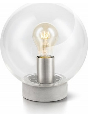 Lifa-Living LIFA-LIVING Πορτατίφ Ε27 Διαφανές Ασημί Φ20xΥ22.5cm
