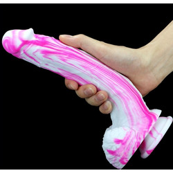 Ρεαλιστικό Ομοίωμα Πέους Σιλικόνης Zarti Dildo 21 x 4.5cm - Ροζ/Λευκό