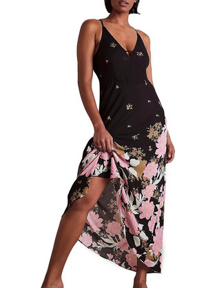 Free People Maxi Καλοκαιρινό Φόρεμα Μαύρο OB1457972