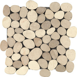 Imso Βότσαλο Ciotolo 30x30 Bianco/Beige/Nero