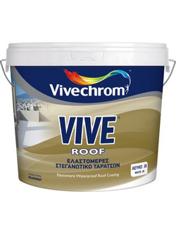 Vivechrom Vive Roof Ελαστομερές Επαλειφόμενο Ακρυλικό Μονωτικό Στεγανωτικό Ταράτσας Λευκό 9lt