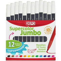 EFO Supercolor Jumbo Μαρκαδόροι Ζωγραφικής Σετ Μαύρο 12τμχ