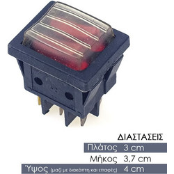 Διπλός Διακόπτης 2 Θέσεων 3x3.7x4cm