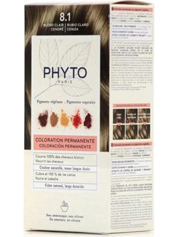 Phyto Phytocolor 8.1 Ανοιχτό Ξανθό Σταχτί Μόνιμη Βαφή Μαλλιών Χωρίς Αμμωνία 50ml