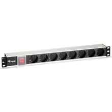 Equip 333293 Power Strip 8bay CEE7/7 with switch, 1,8m Cable, aluminium