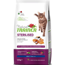 Natural Trainer Adult Sterilised with Salmon & Pea Fibre 3kg