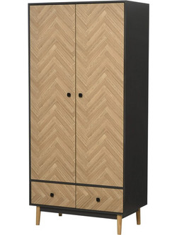 HOMCOM Δίφυλλη Ντουλάπα Ρούχων 90x50x190cm 831-331
