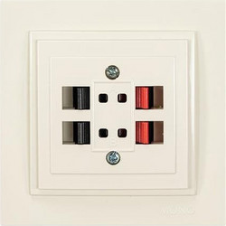 Πρίζα μουσικής ηχείων HI-FI διπλή χωνευτή μπεζ (κρεμ) χρώμα πολυτελείας σειρά Mono