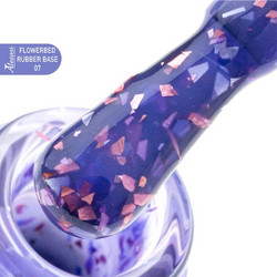 Alezori Flowerbed 07 Rubber Base Glitter Ημιμόνιμο Βερνίκι Νυχιών 15ml