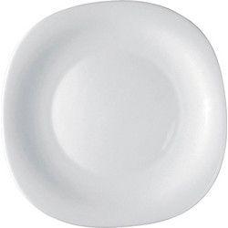 Bormioli Rocco Πιάτα Ρηχά Οπαλίνης Τετράγωνα Tempered Parma Λευκά 27x27cm 6τμχ PRM-FP-27X27