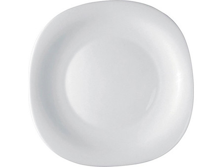 Bormioli Rocco Πιάτα Ρηχά Οπαλίνης Τετράγωνα Tempered Parma Λευκά 27x27cm 6τμχ PRM-FP-27X27