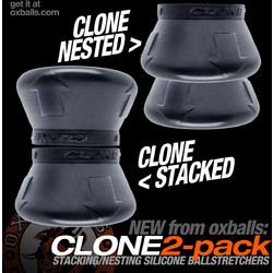 Oxballs Clone Ring 2pcs Ελαστικό Δαχτυλίδι Πέους & Όρχεων Σιλικόνης Μαύρο