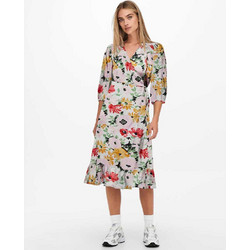 Only Olivia Midi Καθημερινό Φόρεμα Λευκό 15253350