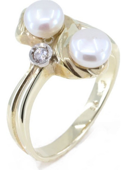 Δαχτυλίδι 14 Κ με μαργαριτάρια και zircon, 1429