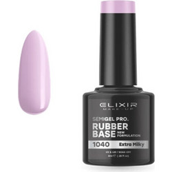 Elixir Semigel 1040 Rubber Base Ημιμόνιμο Βερνίκι Νυχιών 8ml