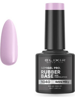 Elixir Semigel 1040 Rubber Base Ημιμόνιμο Βερνίκι Νυχιών 8ml