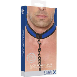 Ouch! Neoprene Collar with Leash Blue