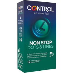 Control Feel Make Feel Non Stop Dots & Lines Προφυλακτικά με Ραβδώσεις & Λιπαντικό 12τμχ