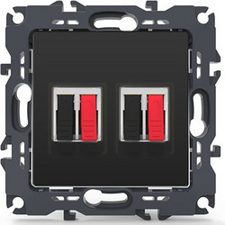 Πρίζα Διπλή Ηχείων με Κλιπ IP20 Prime Series Ματ Ανθρακί 1000113605 ACA