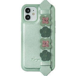 Kingxbar Sweet Series Case Back Cover Swarovski Crystals Green (iPhone 12 / 12 Pro)