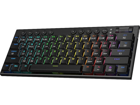 Redragon Noctis K632 Pro Ασύρματο Μηχανικό Gaming Πληκτρολόγιο 60% με Custom Red Διακόπτες RGB Black