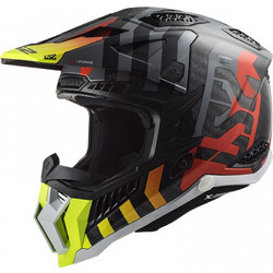 LS2 MX703 X-Force Barrier H-V Carbon Yellow / Red Κράνος Μηχανής Motocross 1200gr