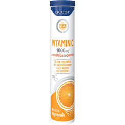Quest Vitamin C 1000mg Rose Hips & Ρουτίνη 20 Αναβράζοντα Δισκία