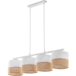 TK Lighting Linobianco Κρεμαστό Φωτιστικό Οροφής Ράγα Πολύφωτο E27 Λευκό 6576