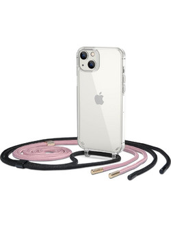 Tech-Protect Flexair Chain Back Cover Transparent / Black / Pink (iPhone 14 Plus)