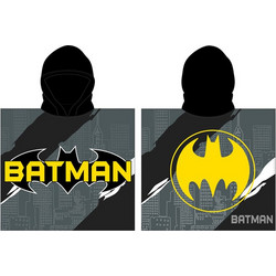 BESTFOR Batman Πόντσο - Μπουρνούζι με Κουκούλα ''Μπάτμαν'' Διαστάσεις 55Χ110 Χρώμα Μαύρο