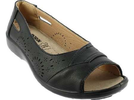 Ανατομικές Peep-Toe Μπαλαρίνες Antrin, Mara-160.BL Μαύρο