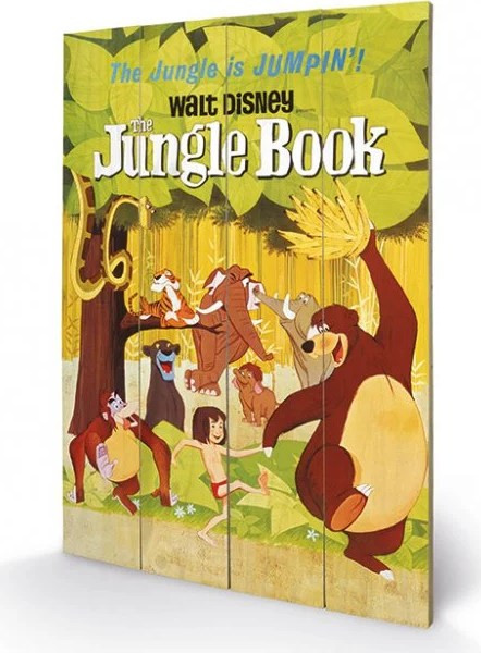 DISNEY - Printing on wood 40X59 - The Jungle Book Jumping