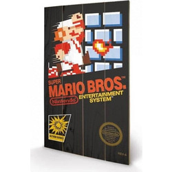 NINTENDO - Printing on wood 40X59 - Super Mario Bros NES Cover