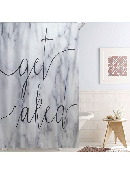 Κουρτίνα Μπάνιου Γκρι Marble &quotGet Naked&quot 180x180cm