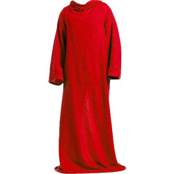 Κουβέρτα Fleece με Μανίκια μακριά σε κόκκινο χρώμα, 138x180cm - Aria Trade