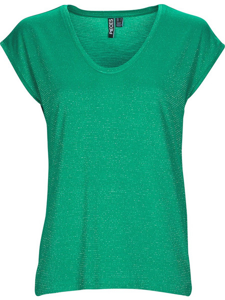 T-shirt με κοντά μανίκια Pieces PCBILLO TEE LUREX STRIPES