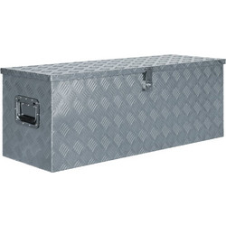 vidaXL Κουτί Αποθήκευσης Ασημί 110,5 x 38,5 x 40 εκ. Αλουμινίου